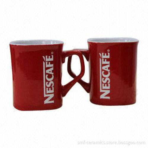Stoneware Mug with 9oz Capacity and White Logo, Suitable for Promotional Purposes